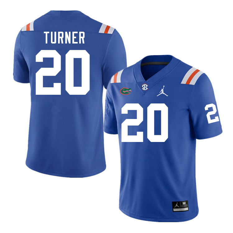 Men #20 Asa Turner Florida Gators College Football Jerseys Stitched-Throwback